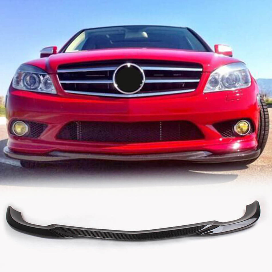 Mercedes Benz W204 C300 Sport Pre-facelift 2008-2011 Front Bumper Lip Carbon Fiber-Ahacarbon