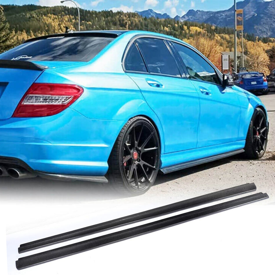 Mercedes Benz W204 C63 AMG 2008-2014 Side Skirts Carbon Fiber-Ahacarbon