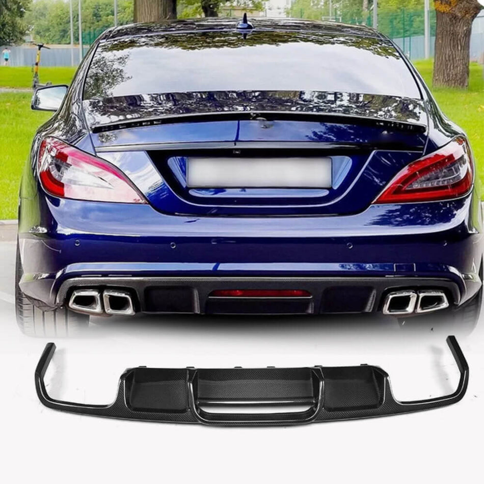 Mercedes Benz (W218) C218 Base CLS63 AMG 2015-2018 Rear Bumper Diffuser Carbon Fiber/FRP-Ahacarbon
