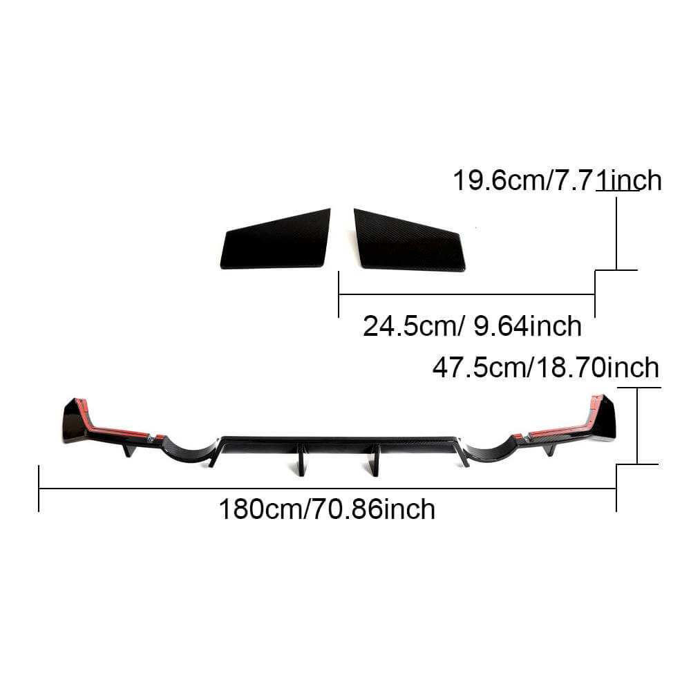 For Nissan 400Z Dry Carbon Fiber Add-on Rear Bumper Diffuser Body Kit-Ahacarbon