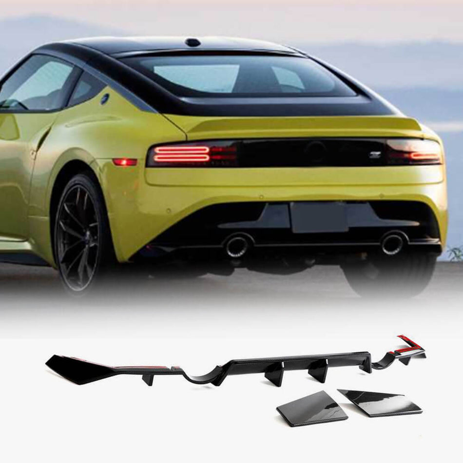 For Nissan 400Z Dry Carbon Fiber Add-on Rear Bumper Diffuser Body Kit-Ahacarbon