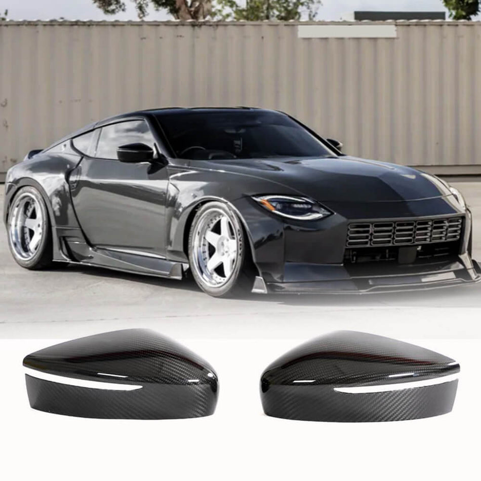 Nissan 400Z 2023+ Mirror Covers Add-on Dry Carbon Fiber-Ahacarbon