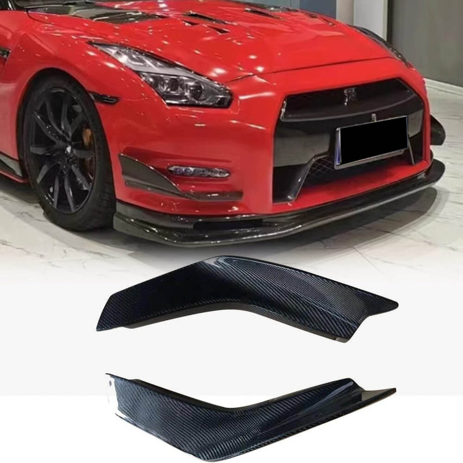 Nissan GTR GT-R R35 2010-2015 Front Bumper Splitters Carbon Fiber-Ahacarbon
