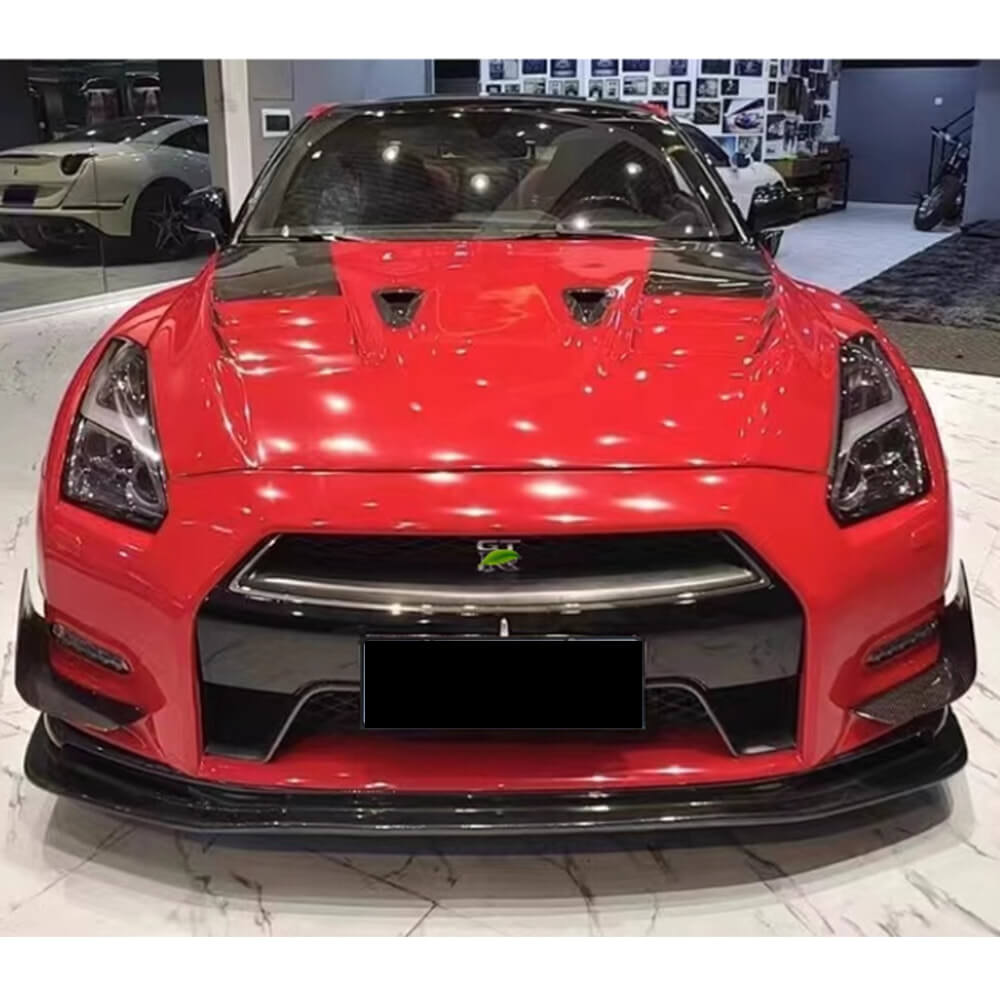 Nissan GTR GT-R R35 2010-2015 Front Bumper Splitters Carbon Fiber-Ahacarbon