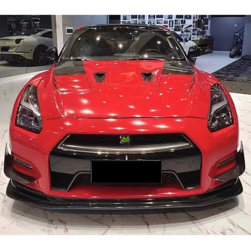 Nissan GTR GT-R R35 2010-2015 Front Bumper Splitters Carbon Fiber-Ahacarbon
