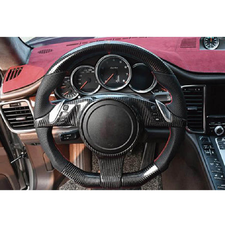 Porsche 911/718/991 2011-2014 Steering Wheel Covers Carbon Fiber-Ahacarbon