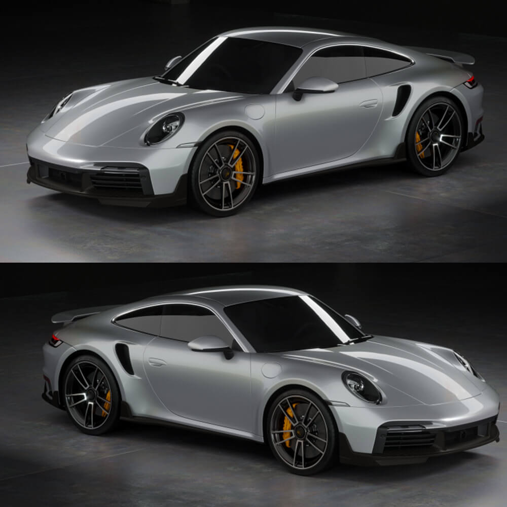 Porsche 911 992 Turbo S 2019-2023 Front Bumper Lip Dry Carbon Fiber-Ahacarbon