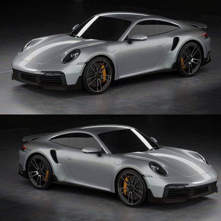 Porsche 911 992 Turbo S 2019-2023 Front Bumper Lip Dry Carbon Fiber-Ahacarbon