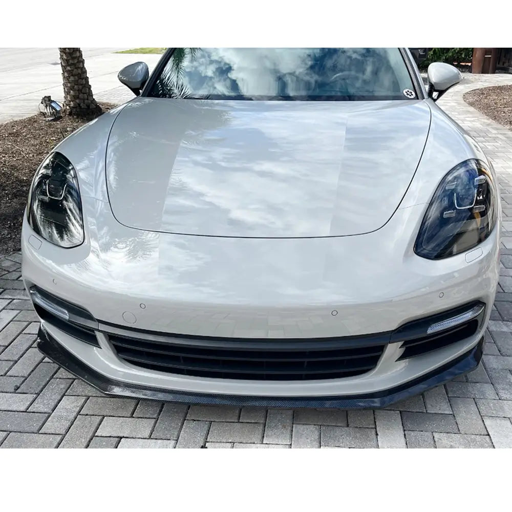 Porsche Panamera 971 2017-2019 Front Bumper Lip Carbon Fiber-Ahacarbon