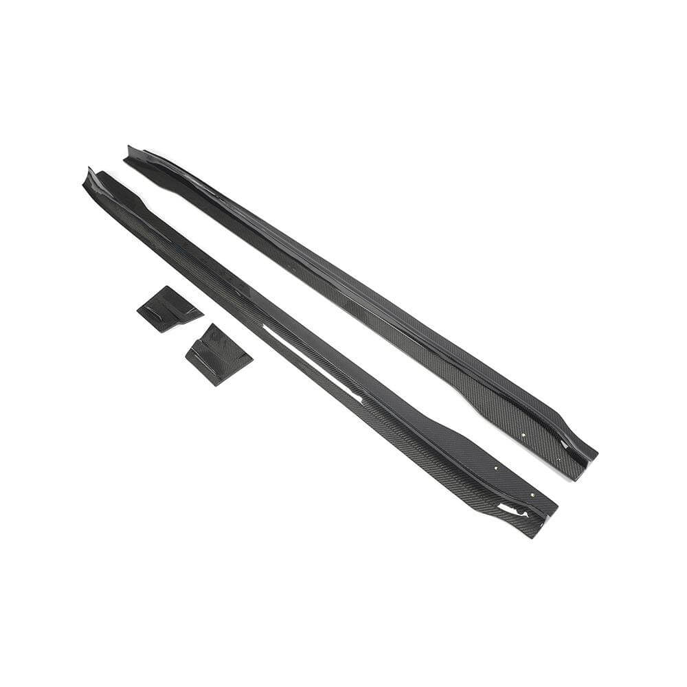Porsche Taycan Base 4S Sedan 4-Door 2019-2024 Real Carbon Fiber Side Skirts-Ahacarbon