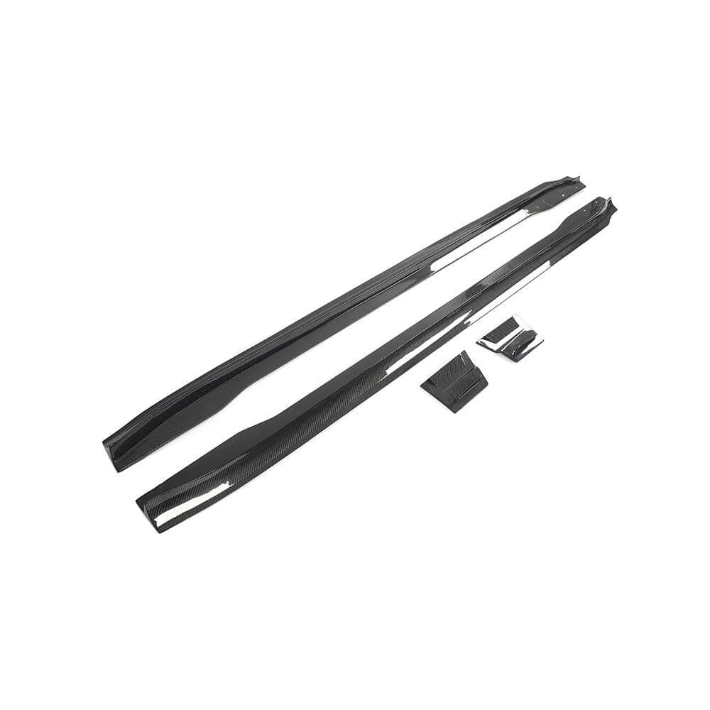 Porsche Taycan Base 4S Sedan 4-Door 2019-2024 Real Carbon Fiber Side Skirts-Ahacarbon