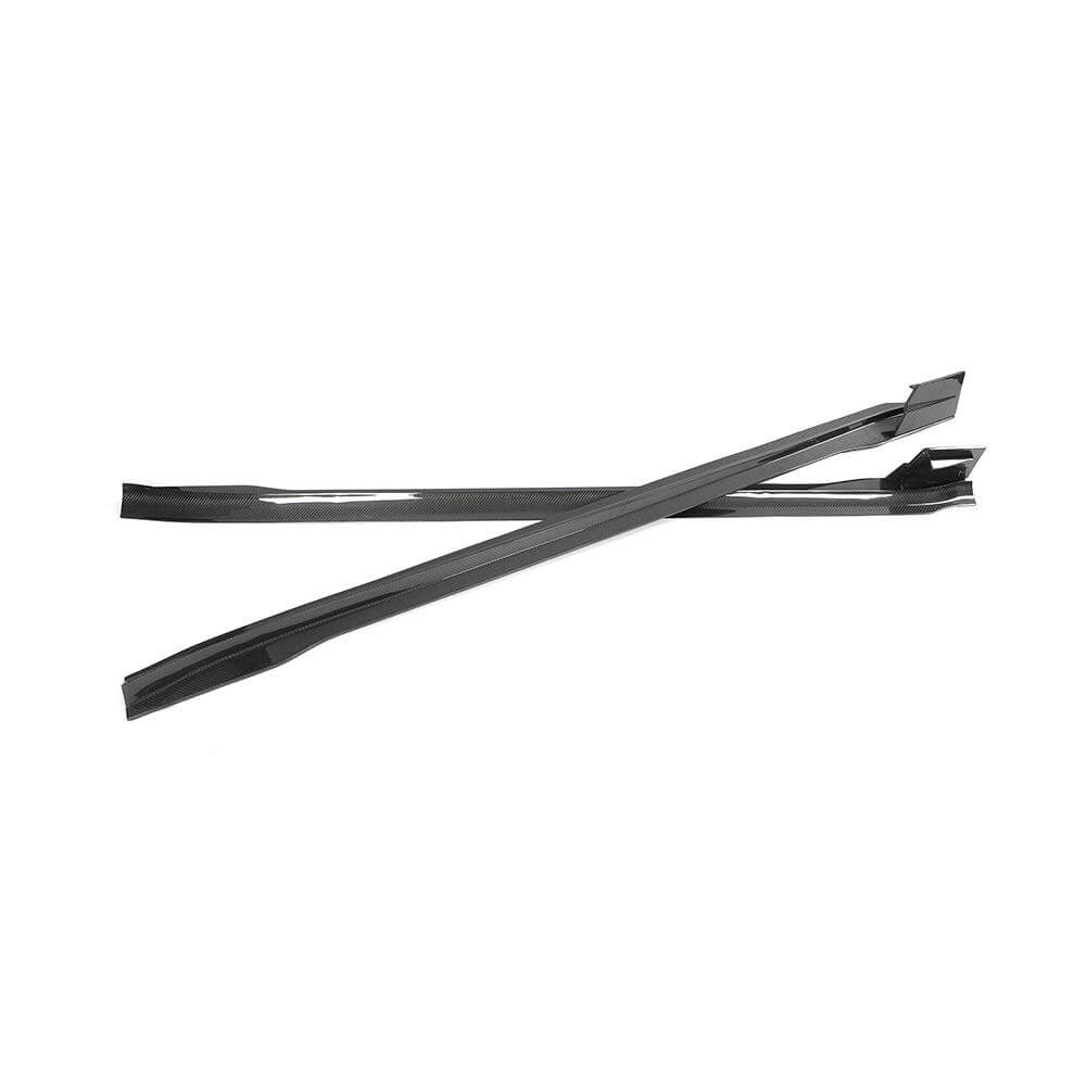 Porsche Taycan Base 4S Sedan 4-Door 2019-2024 Real Carbon Fiber Side Skirts-Ahacarbon