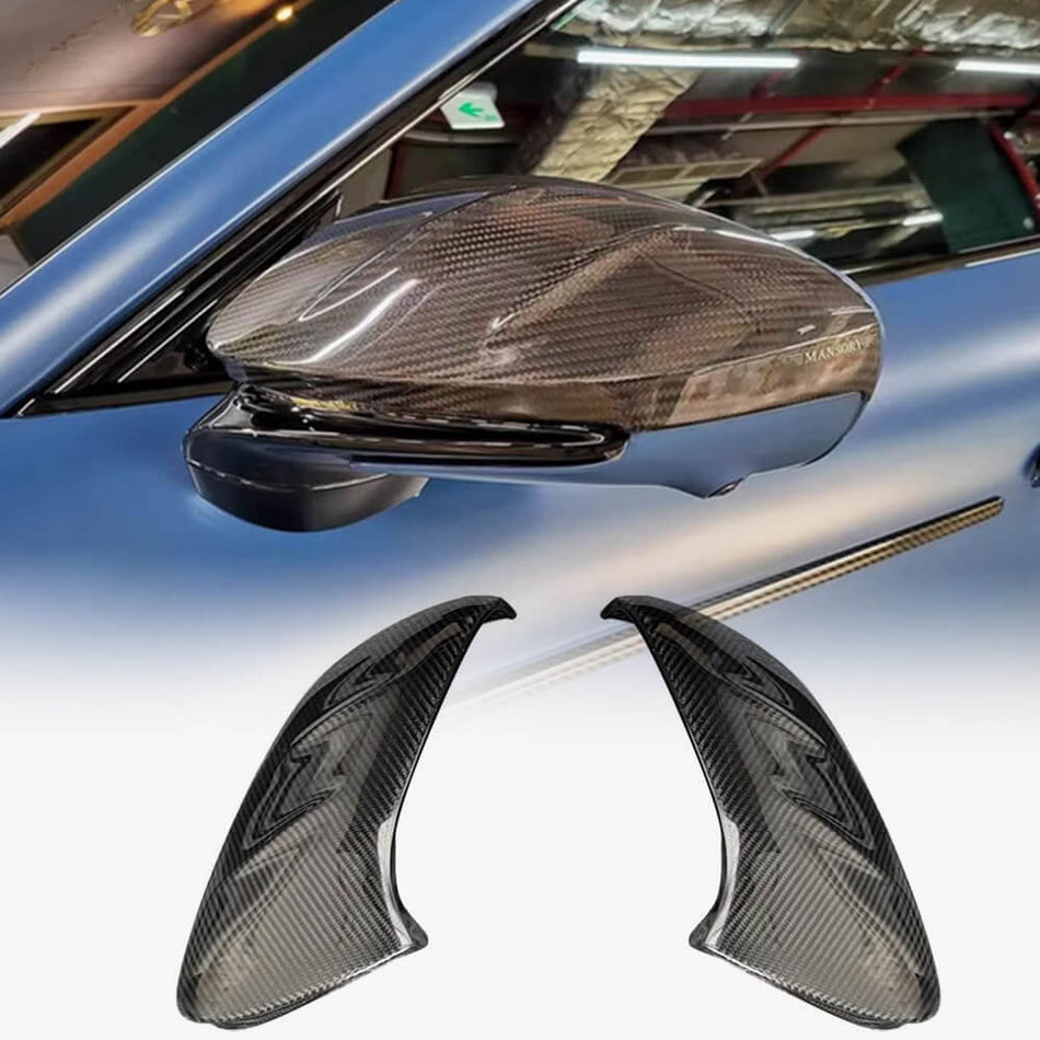 Porsche Taycan Turbo S 9J1 Sedan 2019-2024 Add-on Mirror Covers Dry Carbon Fiber-Ahacarbon