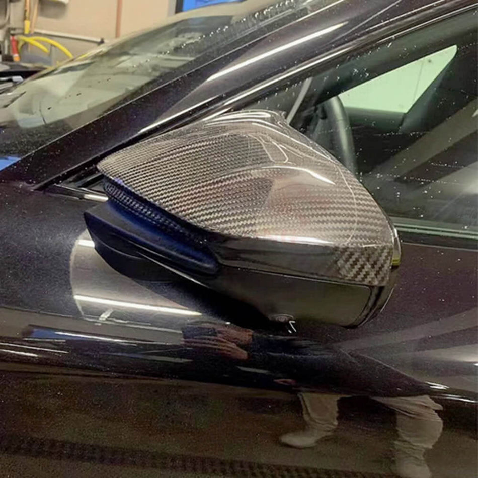 Porsche Taycan Turbo S 9J1 Sedan 2019-2024 Add-on Mirror Covers Dry Carbon Fiber-Ahacarbon