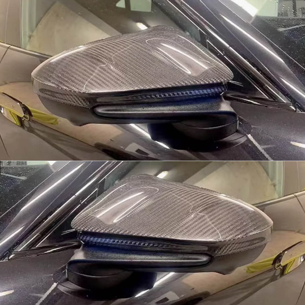 Porsche Taycan Turbo S 9J1 Sedan 2019-2024 Add-on Mirror Covers Dry Carbon Fiber-Ahacarbon