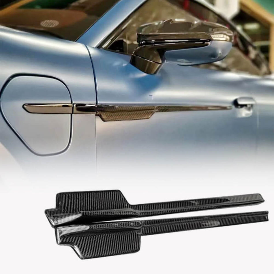 Porsche Taycan Turbo S 9J1 Sedan 2019-2024 Door Decorative Strip Carbon Fiber-Ahacarbon