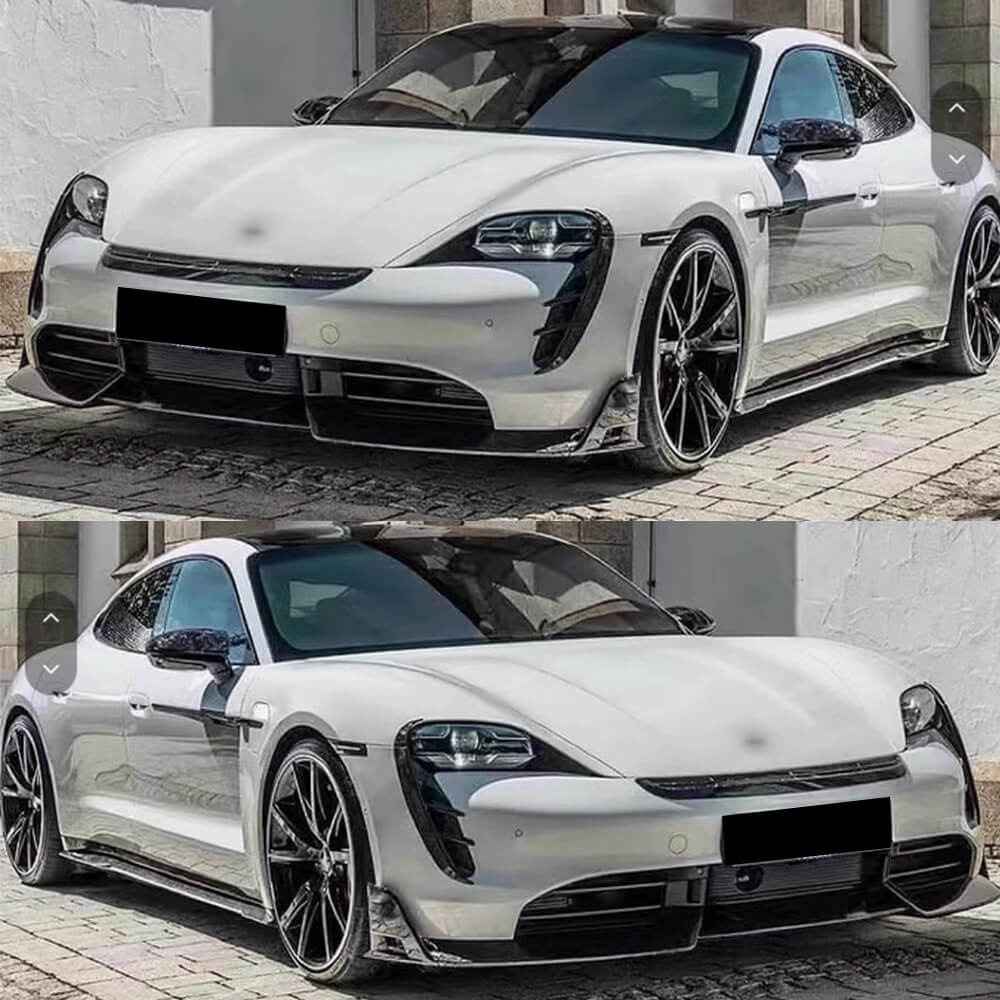 Porsche Taycan Turbo S 9J1 Sedan 2019-2024 Front Bumper Hood Bonnet Grill Cover Carbon Fiber-Ahacarbon
