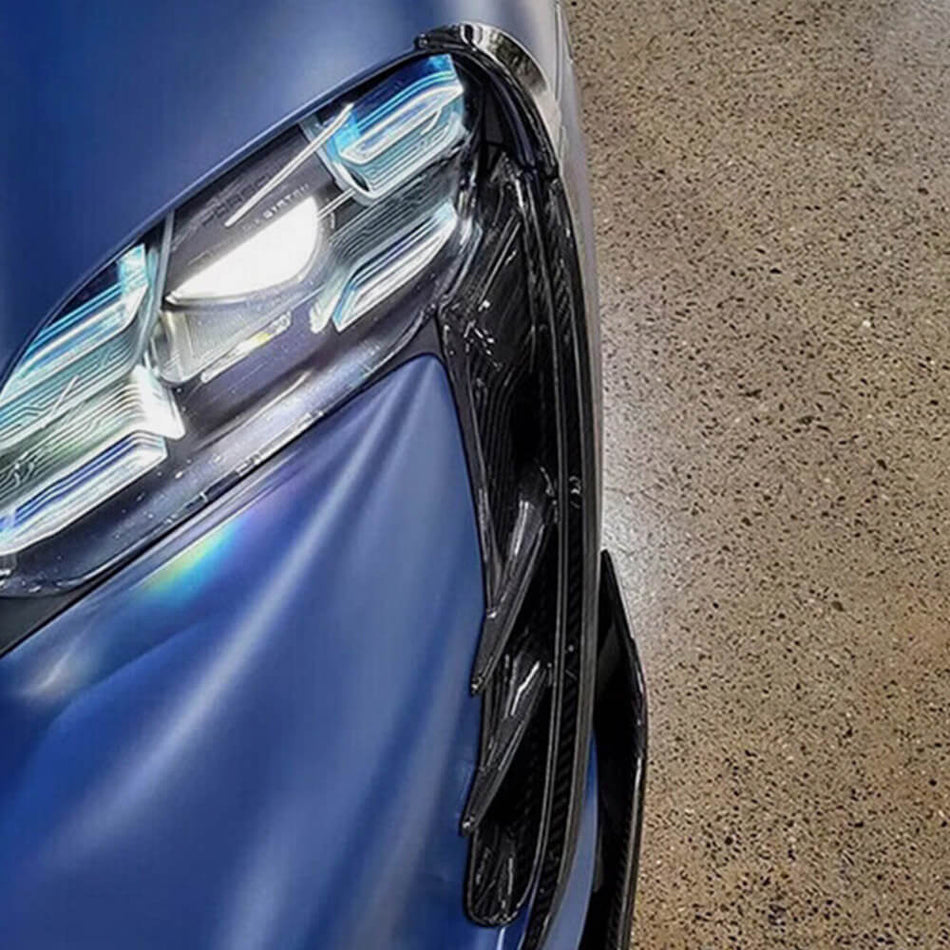 Porsche Taycan Turbo S 9J1 Sedan 2019-2024 Head light Trim Frame Cover Carbon Fiber-Ahacarbon