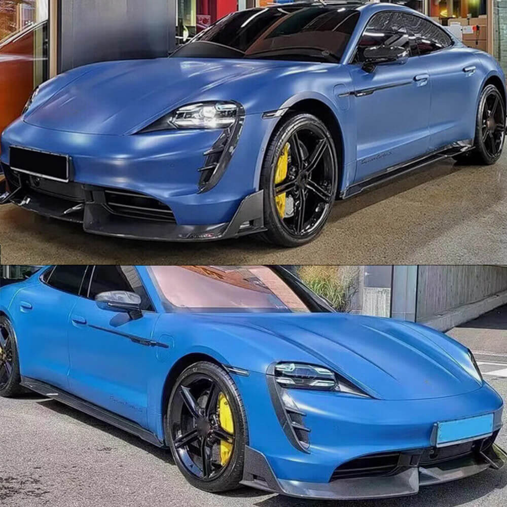 Porsche Taycan Turbo S 9J1 Sedan 2019-2024 Head light Trim Frame Cover Carbon Fiber-Ahacarbon