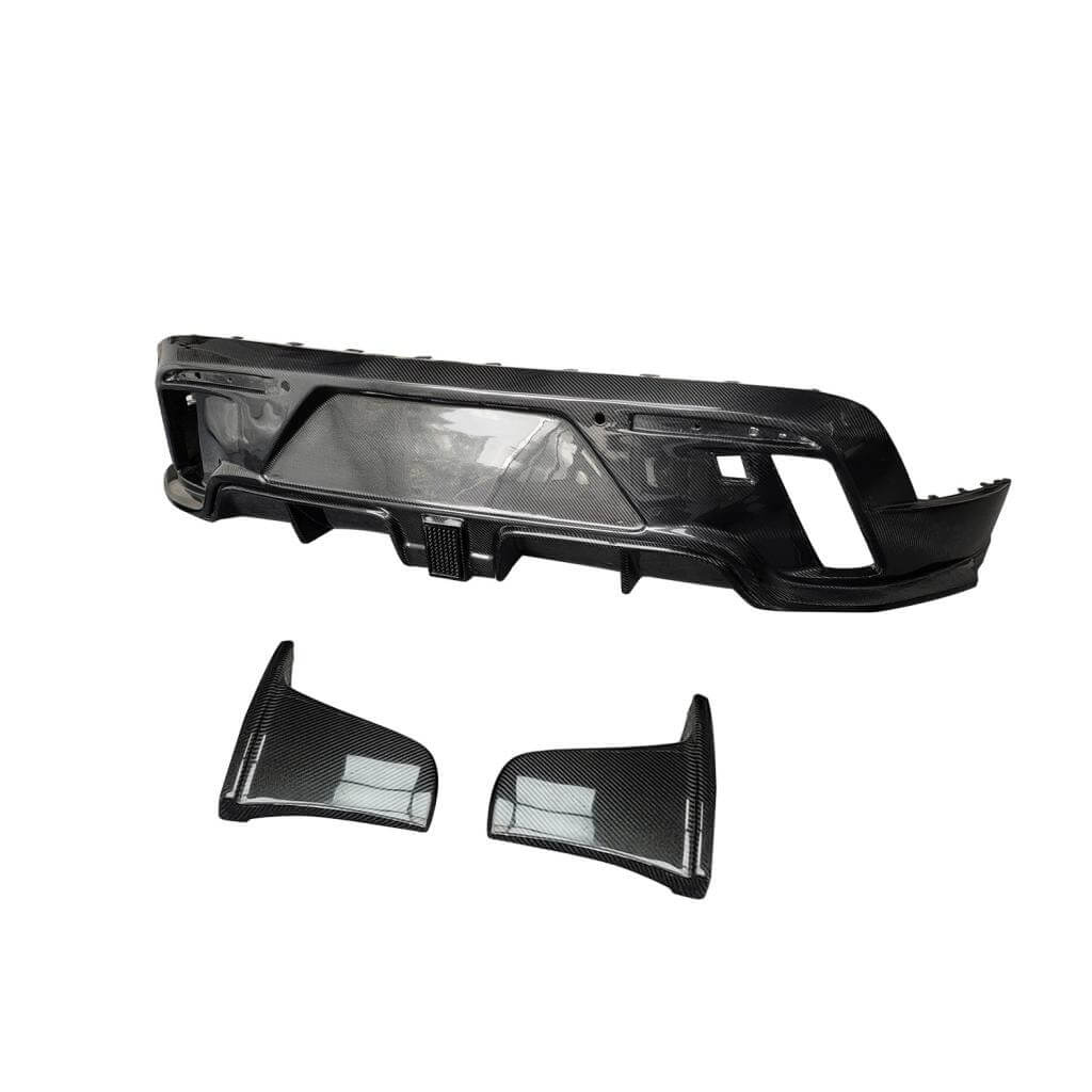 Porsche Taycan Turbo S 9J1 Sedan 2019-2024 Rear Bumper Lip Carbon Fiber-Ahacarbon