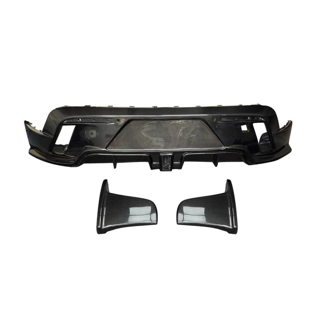 Porsche Taycan Turbo S 9J1 Sedan 2019-2024 Rear Bumper Lip Carbon Fiber-Ahacarbon