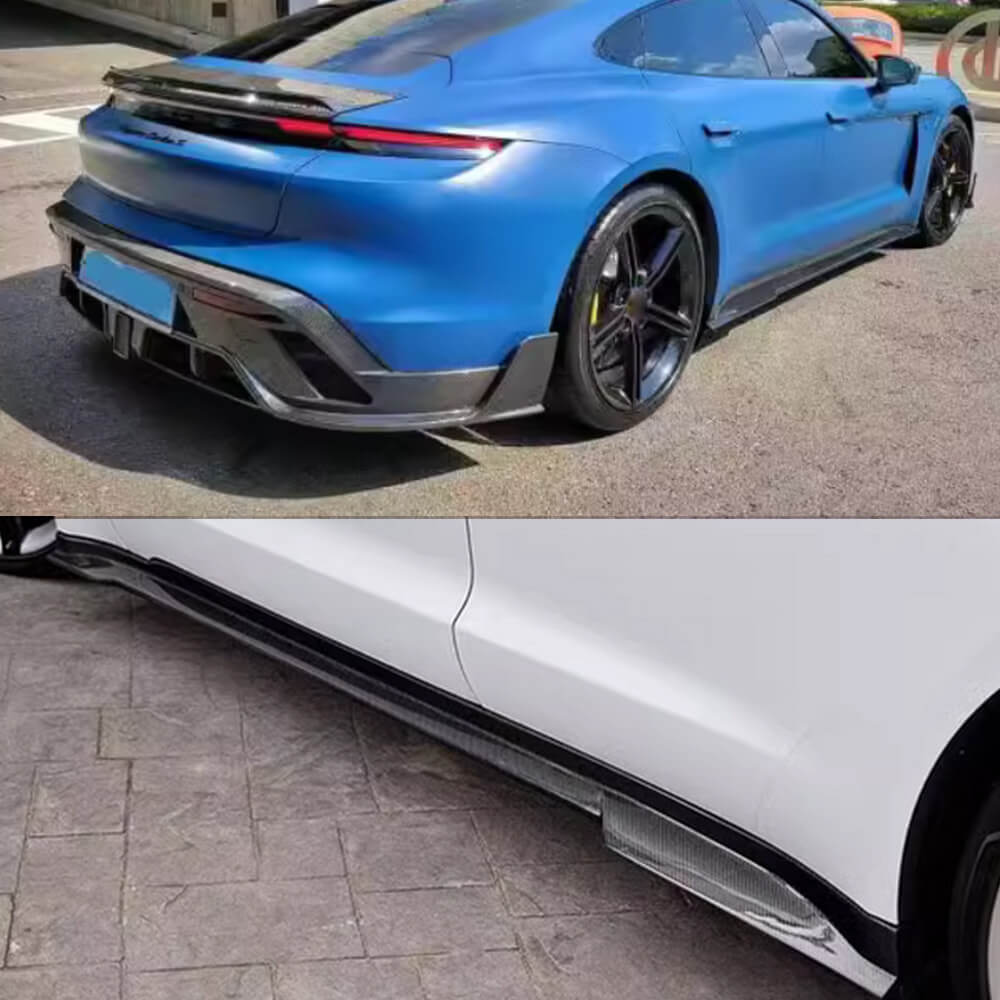Porsche Taycan Turbo S 9J1 Sedan 2019-2024 Side Skirts Carbon Fiber-Ahacarbon