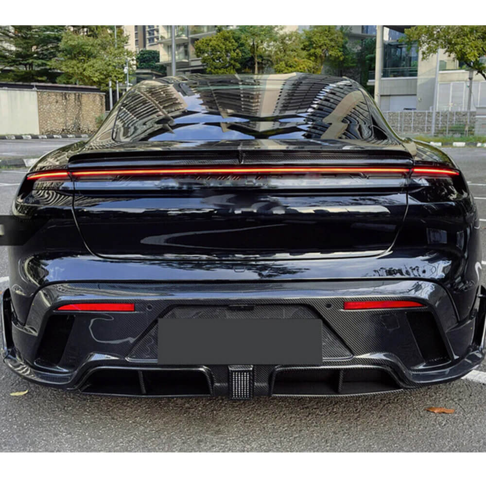 Porsche Taycan Turbo S 9J1 Sedan 4 Door 2019-2024 Rear Trunk Spoiler Carbon Fiber-Ahacarbon