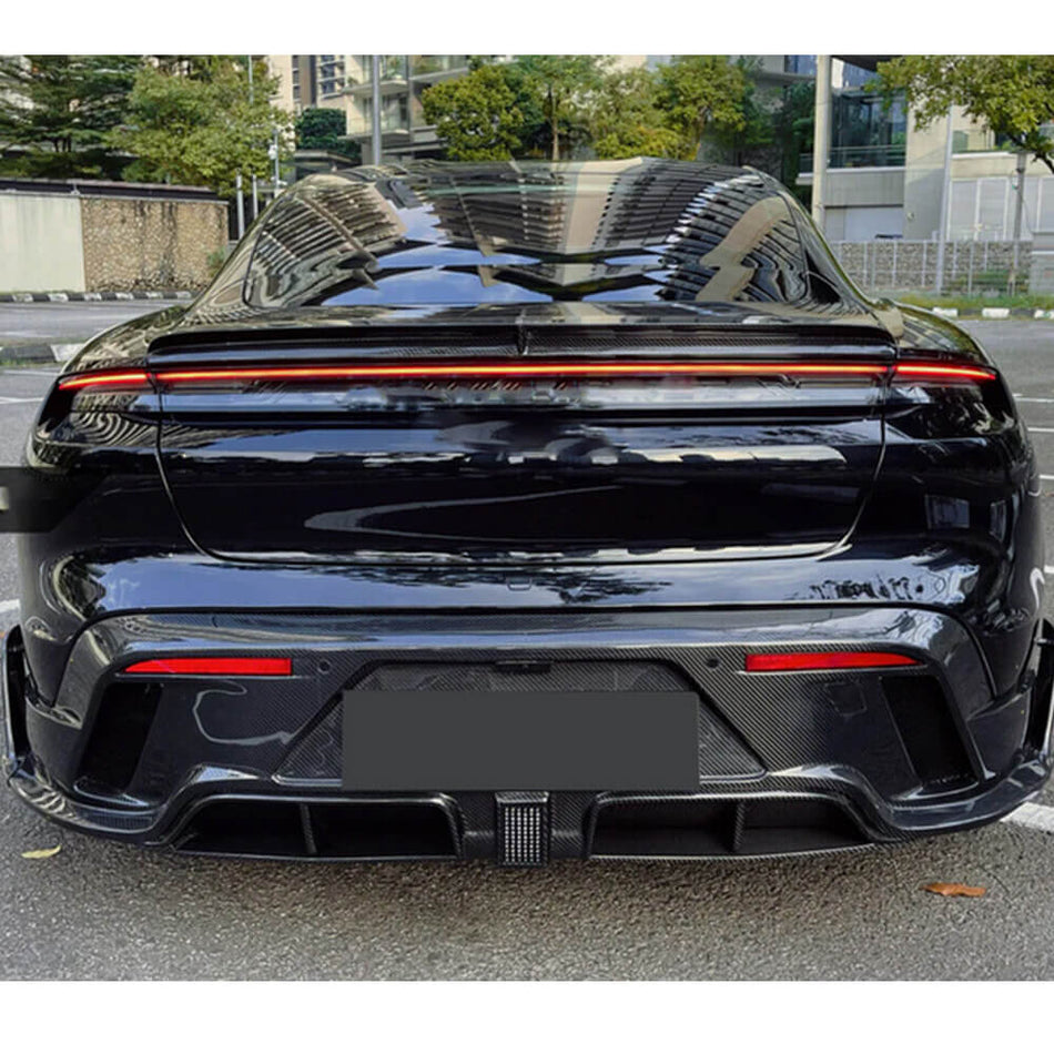 Porsche Taycan Turbo S 9J1 Sedan 4 Door 2019-2024 Rear Trunk Spoiler Carbon Fiber-Ahacarbon