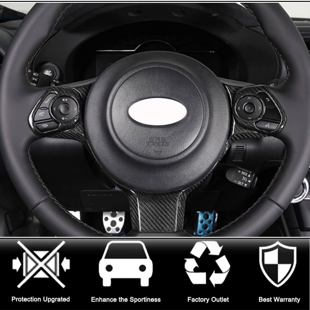 Subaru BRZ Toyota GT86 Steering wheel patch Interior parts Dry Carbon Fiber-Ahacarbon