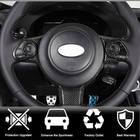 Subaru BRZ Toyota GT86 Steering wheel patch Interior parts Dry Carbon Fiber-Ahacarbon