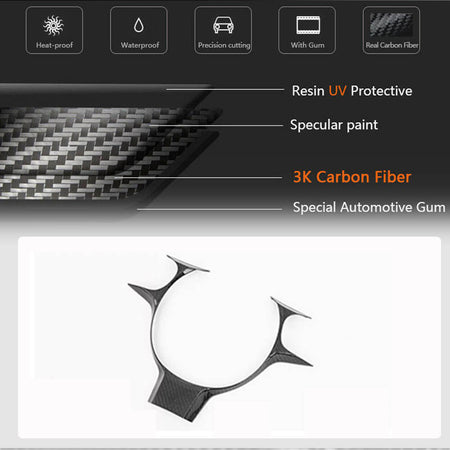Subaru BRZ Toyota GT86 Steering wheel patch Interior parts Dry Carbon Fiber-Ahacarbon