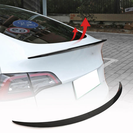 Tesla Model 3 2019-2023 Rear Trunk Spoiler Dry Carbon Fiber-Ahacarbon