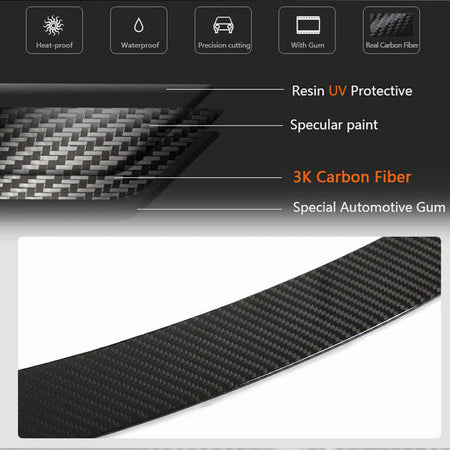 Tesla Model 3 2019-2023 Rear Trunk Spoiler Dry Carbon Fiber-Ahacarbon