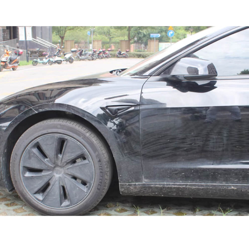 Tesla Model 3 2023-2025 Side Fender Vents 2PC Glossy Black ABS-Ahacarbon