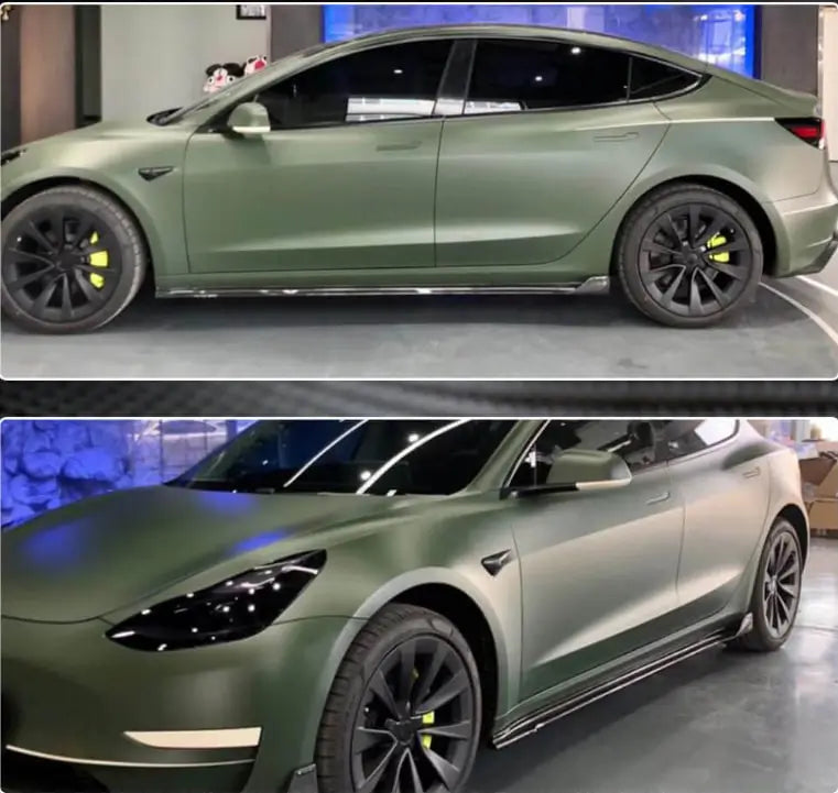 Tesla Model 3 2017-2022 Front Bumper Lip Side Skirts Rear Diffuser Rear Trunk Spoiler Carbon Fiber-Ahacarbon
