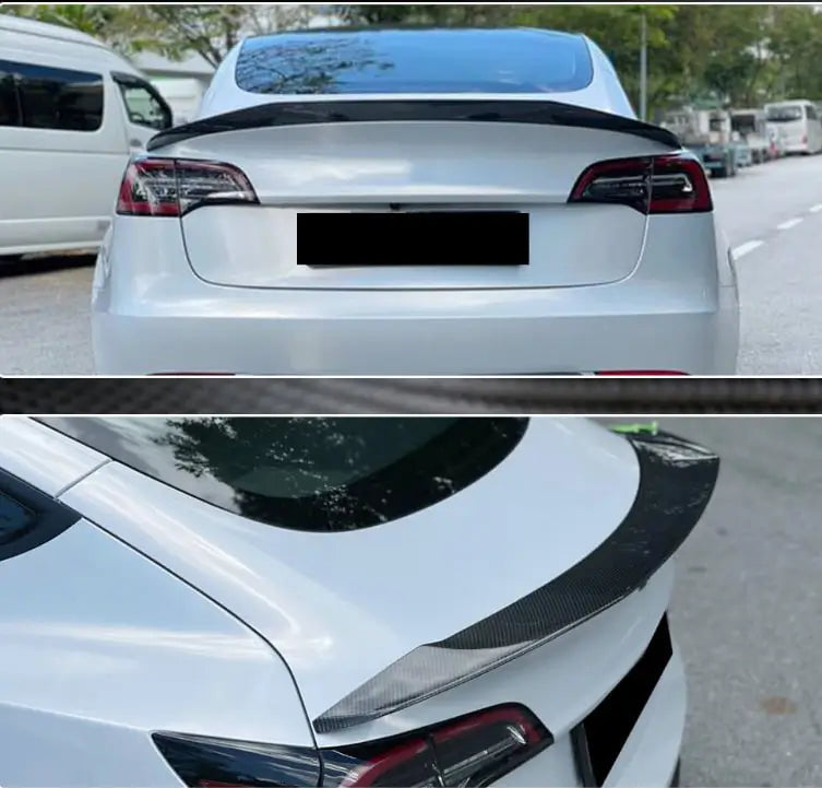 Tesla Model 3 2017-2022 Front Bumper Lip Side Skirts Rear Diffuser Rear Trunk Spoiler Carbon Fiber-Ahacarbon
