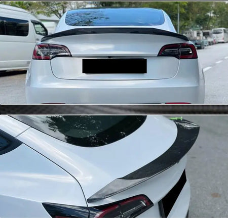 Tesla Model 3 2017-2022 Front Bumper Lip Side Skirts Rear Diffuser Rear Trunk Spoiler Carbon Fiber-Ahacarbon