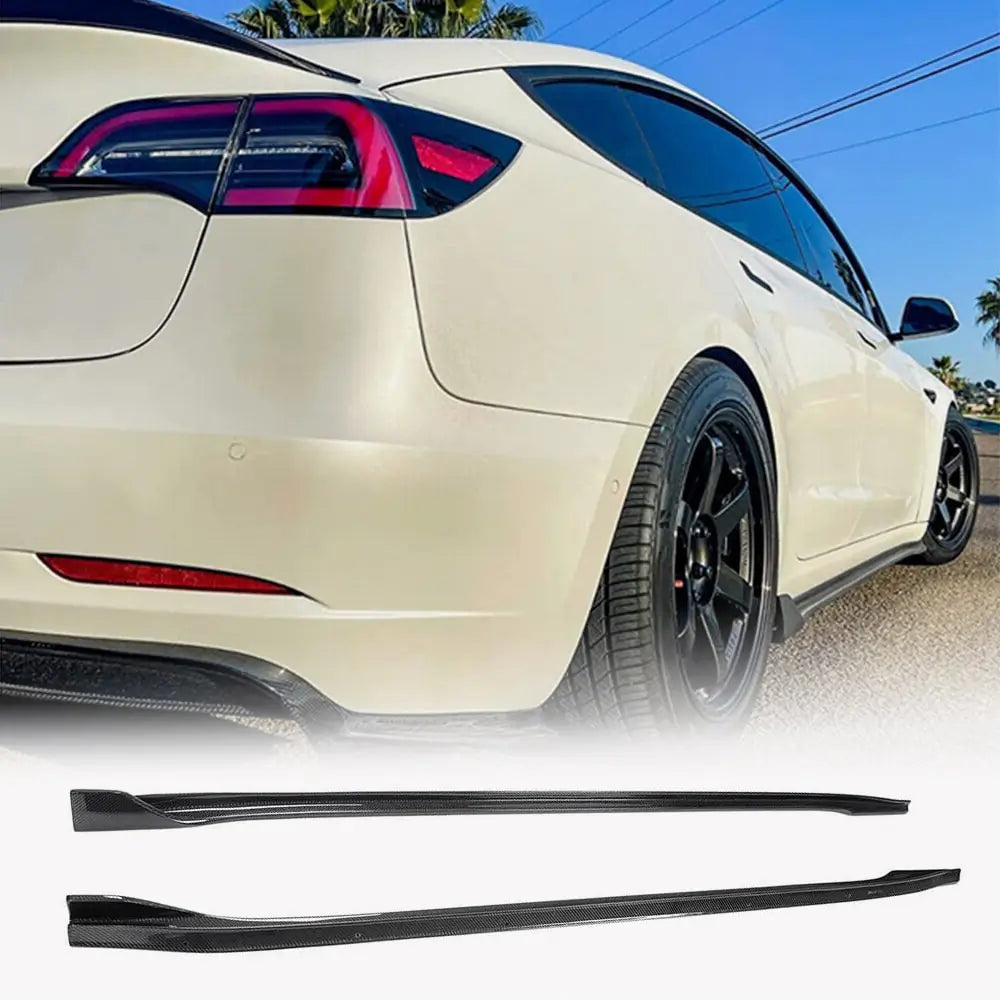 Tesla Model 3 2017-2022 Front Bumper Lip Side Skirts Rear Diffuser Rear Trunk Spoiler Carbon Fiber-Ahacarbon