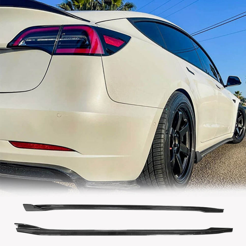 Tesla Model 3 2016-2022 Side Skirts Carbon Fiber-Ahacarbon