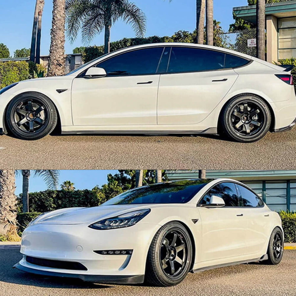 Tesla Model 3 2016-2022 Side Skirts Carbon Fiber-Ahacarbon