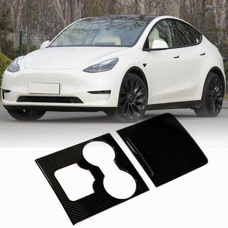Tesla Model 3 & Y 2016-2023 Interior Control Decoration Covers Dry Carbon Fiber-Ahacarbon