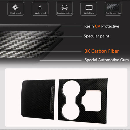 Tesla Model 3 & Y 2016-2023 Interior Control Decoration Covers Dry Carbon Fiber-Ahacarbon