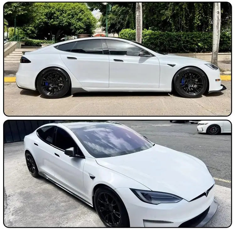 Tesla Model S 2021-2023 Front Bumper Lip Side Skirts Rear Diffuser Carbon Fiber-Ahacarbon