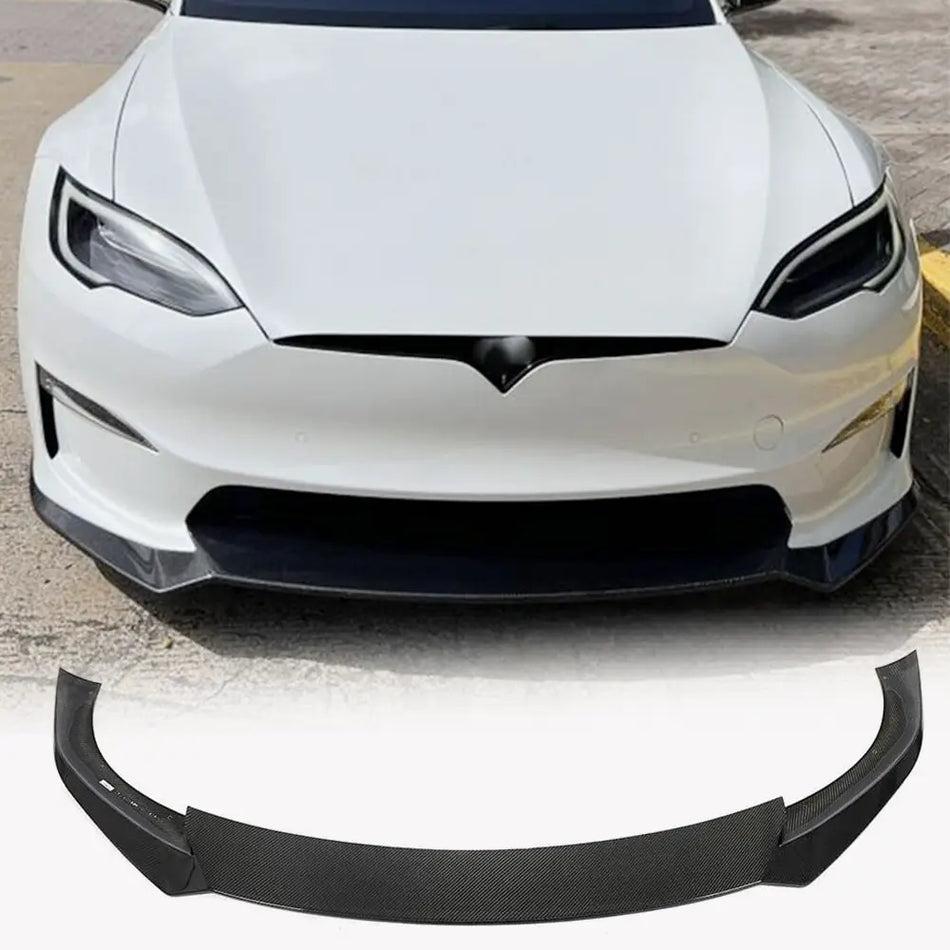 Tesla Model S 2021-2023 Front Bumper Lip Side Skirts Rear Diffuser Carbon Fiber-Ahacarbon