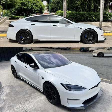 Tesla Model S Sedan 2021-2023 Side Skirts Carbon Fiber-Ahacarbon