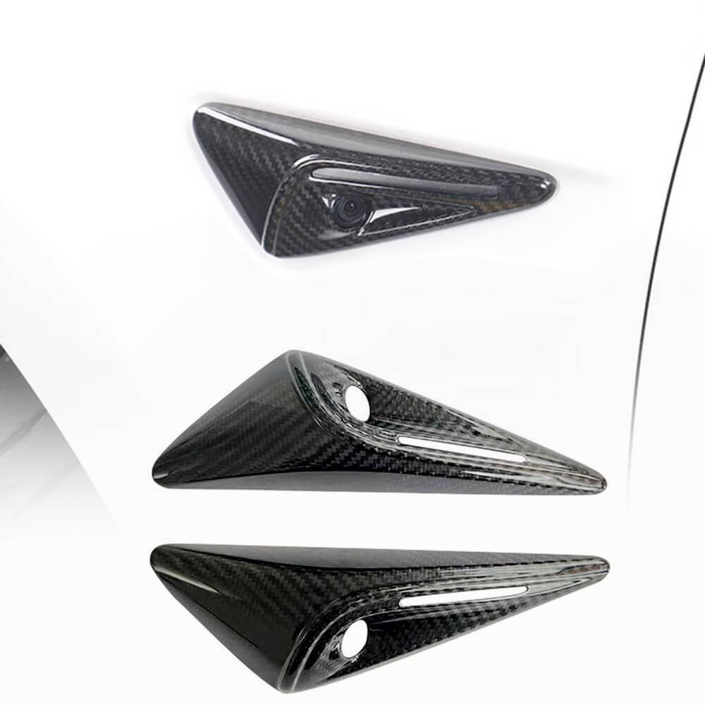 Tesla Model X 2021+ Side Air Fender Vents Dry Carbon Fiber-Ahacarbon