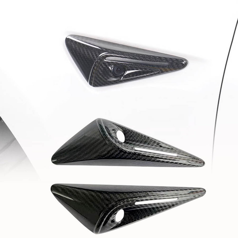 Tesla Model X 2021+ Side Air Fender Vents Dry Carbon Fiber-Ahacarbon