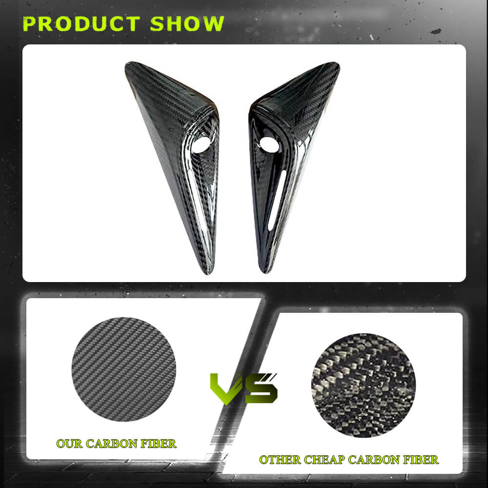 Tesla Model X 2021+ Side Air Fender Vents Dry Carbon Fiber-Ahacarbon