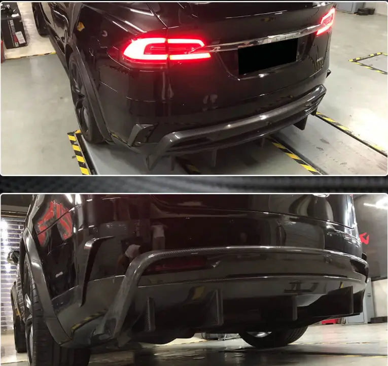 Tesla Model X 2016-2020 Front Bumper Lip Rear Bumper Diffuser Carbon Fiber-Ahacarbon