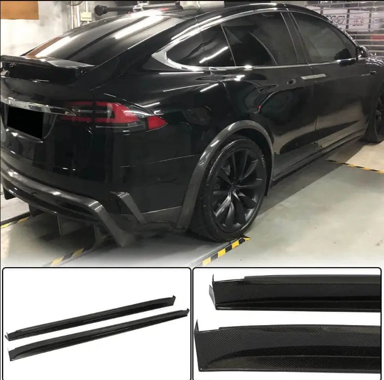 Tesla Model X 2016-2020 Front Bumper Lip Side Skirts Rear Diffuser Carbon Fiber-Ahacarbon